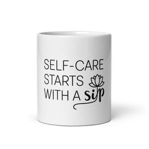 Self-Care Starts With A Sip Mug – Trendy Coffee Lover Minimalist Gift For Self Love