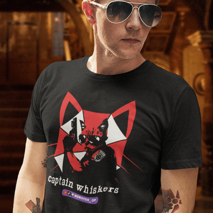 Captain Whiskers T-Shirt (Dark Colors)