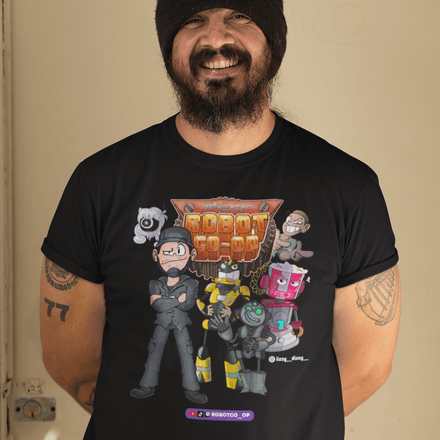 Robot Co-Op Cartoon Crew Unisex T-Shirt (Dark &amp; Color Options)