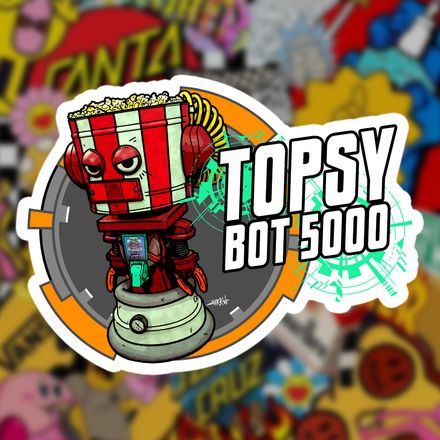 Topsy Bot 5000 4&quot; Sticker