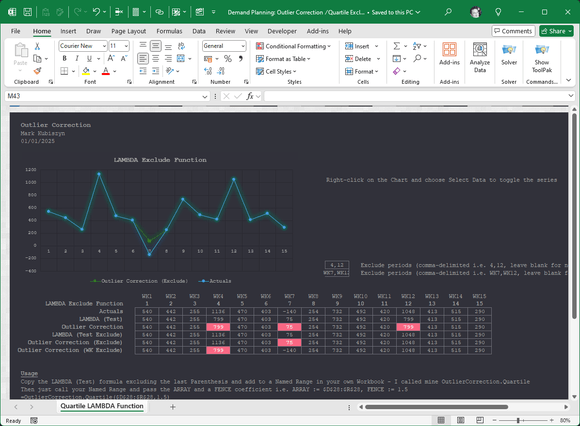 Outlier Correction Quartile Exclude