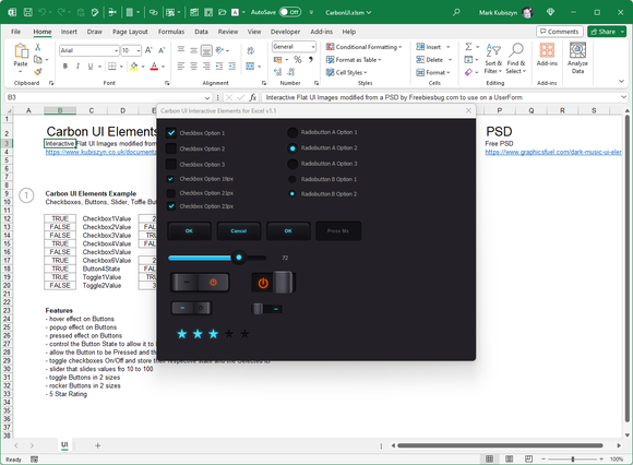 Carbon UserForm UI