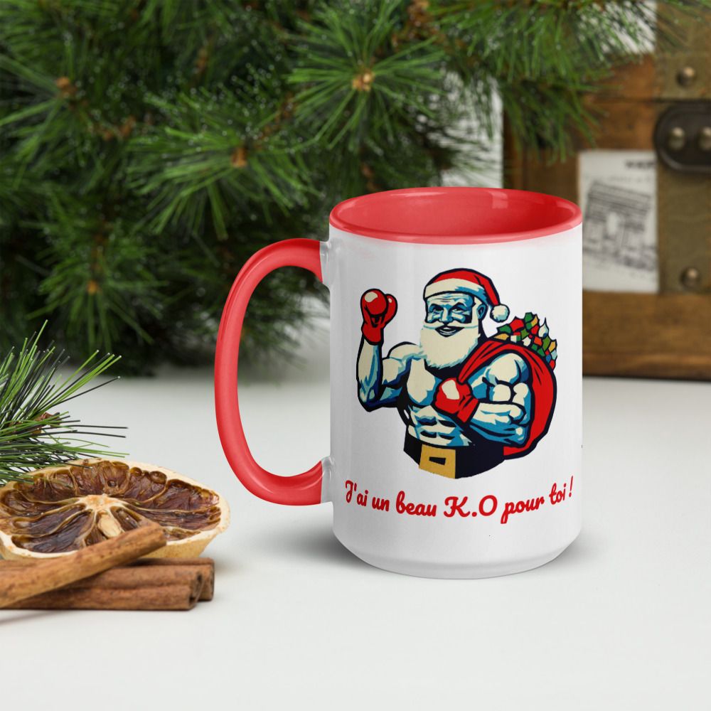 Mug Père Noël boxeur - J'ai un beau K.O pour toi !