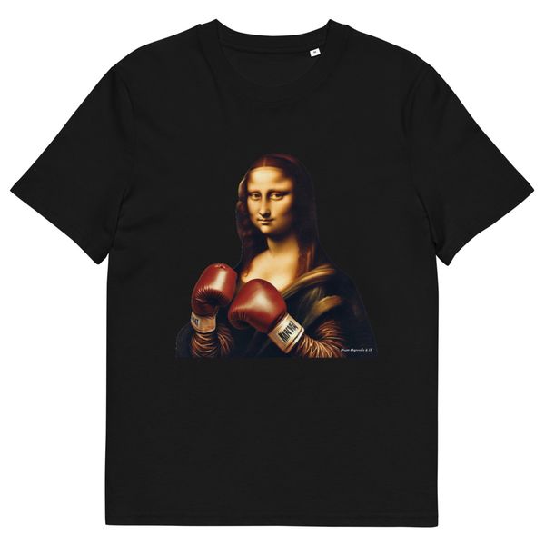 T-shirt bio Mona Fatal Smile Lisa art Renaissance boxe design Nasser Negrouche
