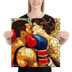 Poster Le baiser du boxeur (grand : 45,72 cm x 45,72 cm )