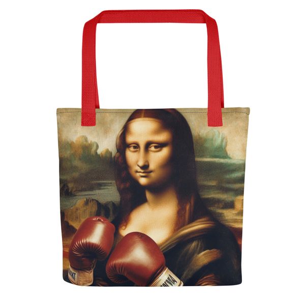 Sac tote bag Mona Fatal Smile Lisa art Renaissance boxe impression complète