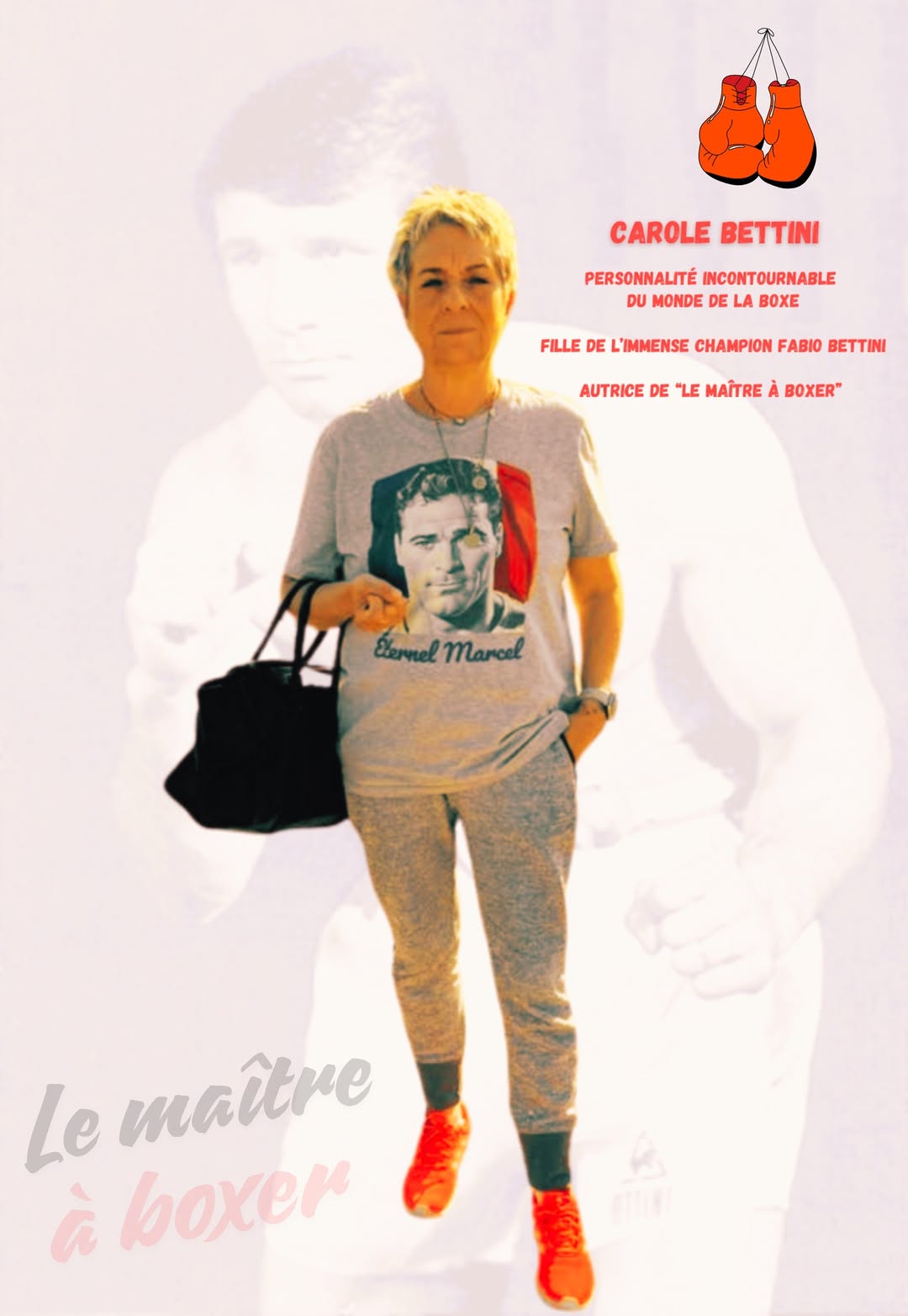 Carole Bettini portant un produit de la collection Éternel Marcel