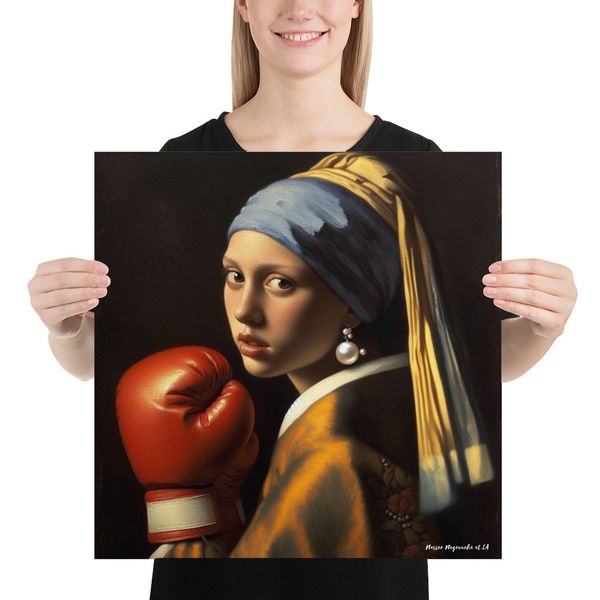 Affiche haute qualité 45x45cm La jeune boxeuse à la perle Vermeer