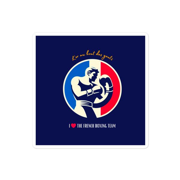 Sticker détouré I Love the French Boxing Team tricolore