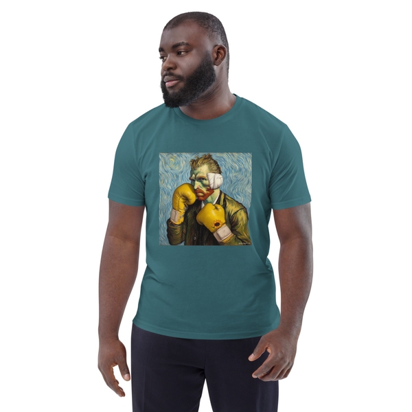 T-shirt bio Van Gogh boxing art L'oreille arrachée - Coton organique GOTS - Collection Van Gong