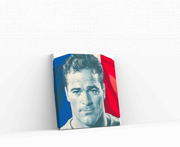 Toile premium 40x40cm Éternel Marcel qualité musée avec portrait de Marcel Cerdan