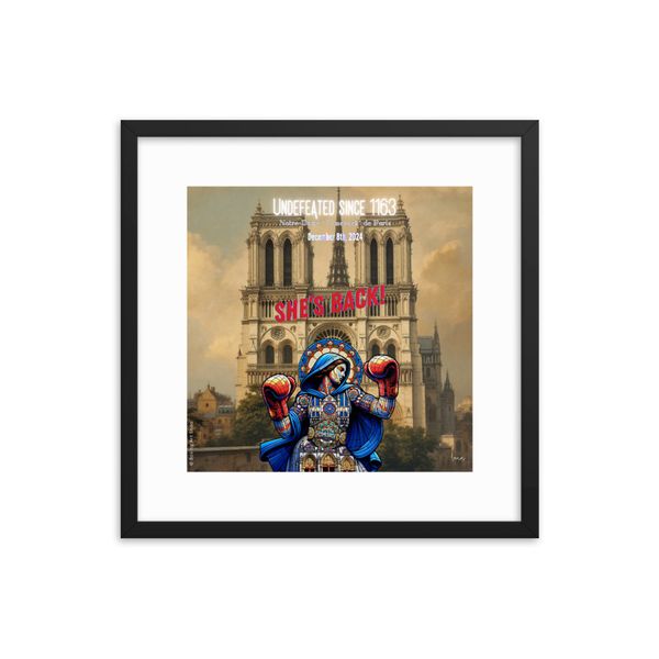 Affiche encadrée Notre-Dame Comeback 45x45cm cadre noir prête à accrocher