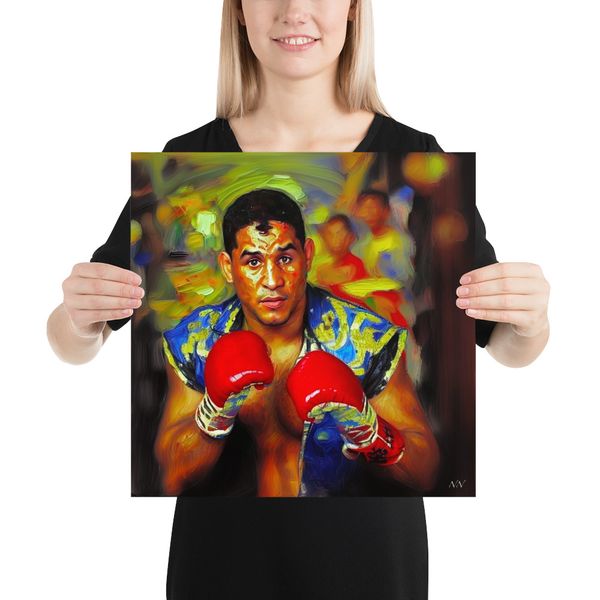 Affiche premium It's Macho Time Hector Camacho 45x45cm papier mat qualité musée