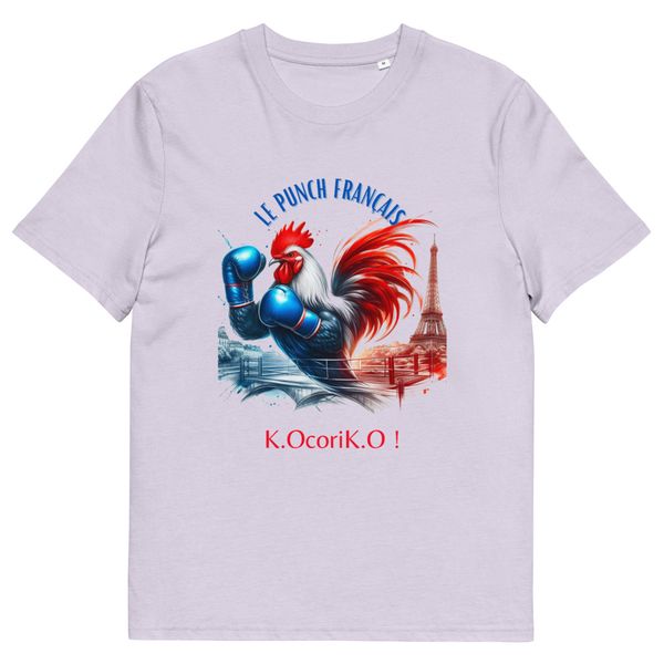 T-shirt bio K.OcoriK.O Le punch français coq tricolore boxeur symbole fighting spirit