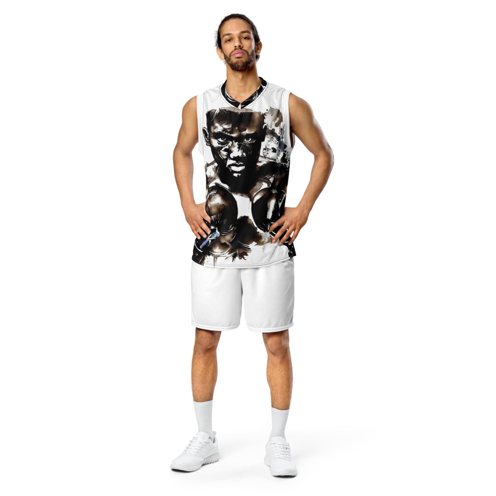 Maillot Encre de Chine - Portrait boxeur monochrome