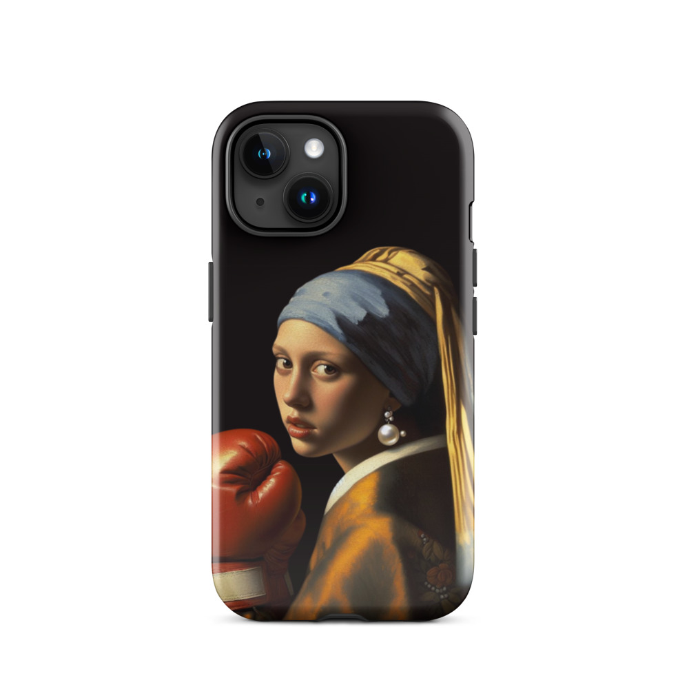 Coque iPhone protection double La jeune boxeuse à la perle Vermeer - Accessoire boxe femme 22€