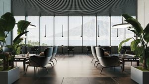 Interior of cozy and contemporary restaurant