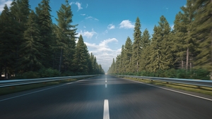 POV shot from a camera driving through beautiful empty road