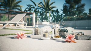 Spa Treatment Concept with Flowers and Serene Setting Animation