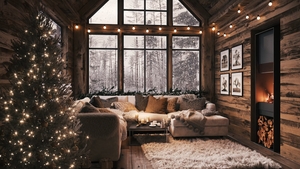 Living room with a beautiful view outside the window