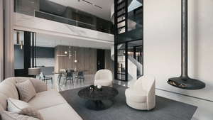 Luxury interior of a modern stylish apartment