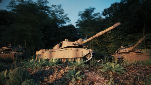 British Military Tank Challenger 2 in Forest