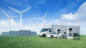 Renewable Energy Charging Station with Electric Vehicles and Wind Turbines