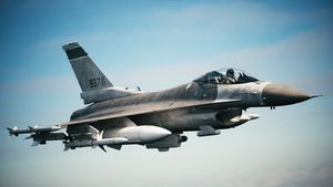 F-16 Fighting Falcon in the sky