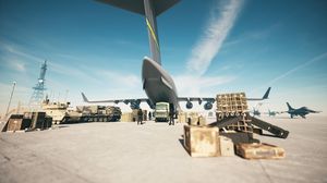 Loading military aircraft with ammunition