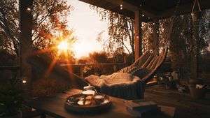 Golden autumn in a country house