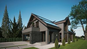 Solar panels on the roof of a private house
