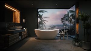 Contemporary interior design of the bathroom