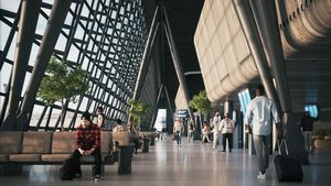 Waiting room in the airport terminal