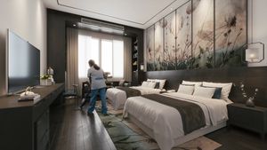Hotel cleaning. Cleaning concept in hotel