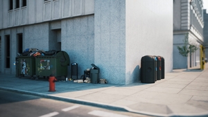 Plastic trash segregation bin on streets