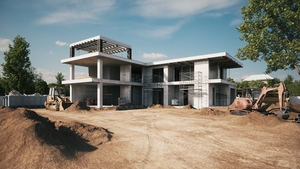 Construction site of a modern private house