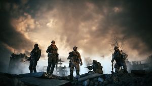 Soldiers in Ruined City - Military Liberatio, Urban Warfare Animation