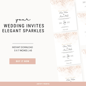 DIGITAL FILE - Wedding Invites - Elegant Sparkles