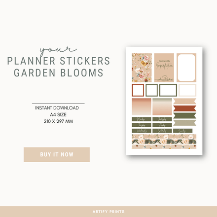 DIGITAL FILE - Planner Stickers - Garden Blooms