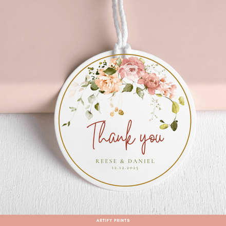 DIGITAL FILE - Wedding Favour Tags - Blushing Pink 