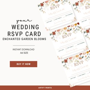 DIGITAL FILE - Wedding RSVP Card - Enchanted Garden Blooms