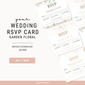 DIGITAL FILE - Wedding RSVP Card - Garden Flowers