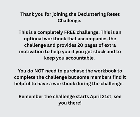 Decluttering Reset Workbook