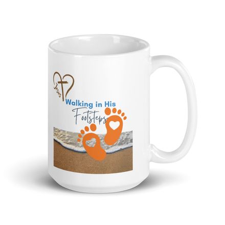 Walk in His Footsteps with Our &#x27;Jesus. Walking in His Steps&#x27; Coffee Mug -15oz.  *US currency