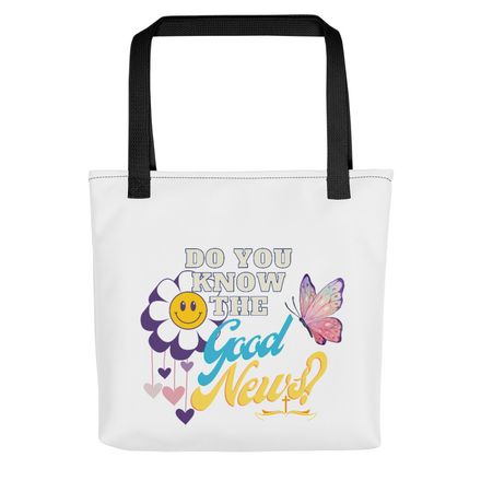&quot;The Good News Mug&quot; - Christian Tote Bag - Pink.  *US currency