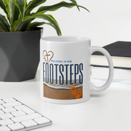 Walk in His Footsteps with Our &#x27;Jesus. Walking in His Steps&#x27; Coffee Mug -11oz.  *US currency