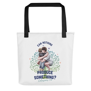 &quot;Can nothing produce something?&quot; Christian Tote Bag - Design A.  *US currency