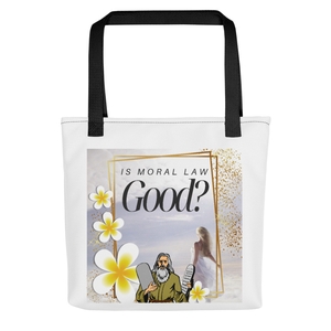 &quot;Is Moral Law Good?&quot; Christian Tote Bag-Design A.  *US currency