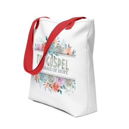 &quot;The Gospel is a message of Hope.&quot; - Christian Tote Bag.  *US currency