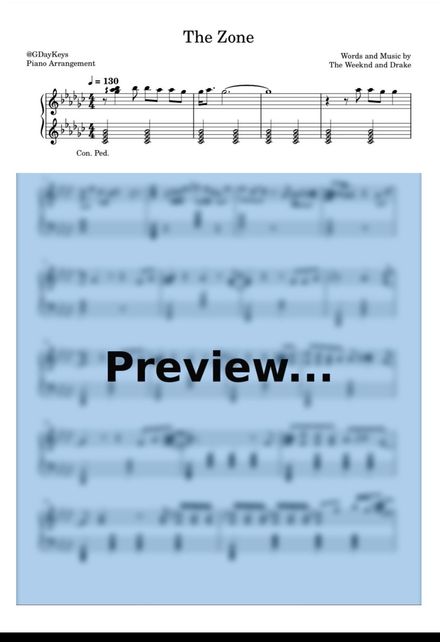 The Weeknd - The Zone (Sheet Music)